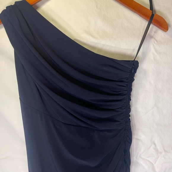 BETSY & ADAM one shoulder navy blue dress - Picture 12 of 16